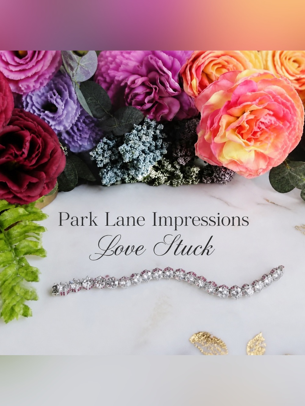 Park Lane Impressions Crystal Tennis Bracelet - honeycomb “Love Struck”
